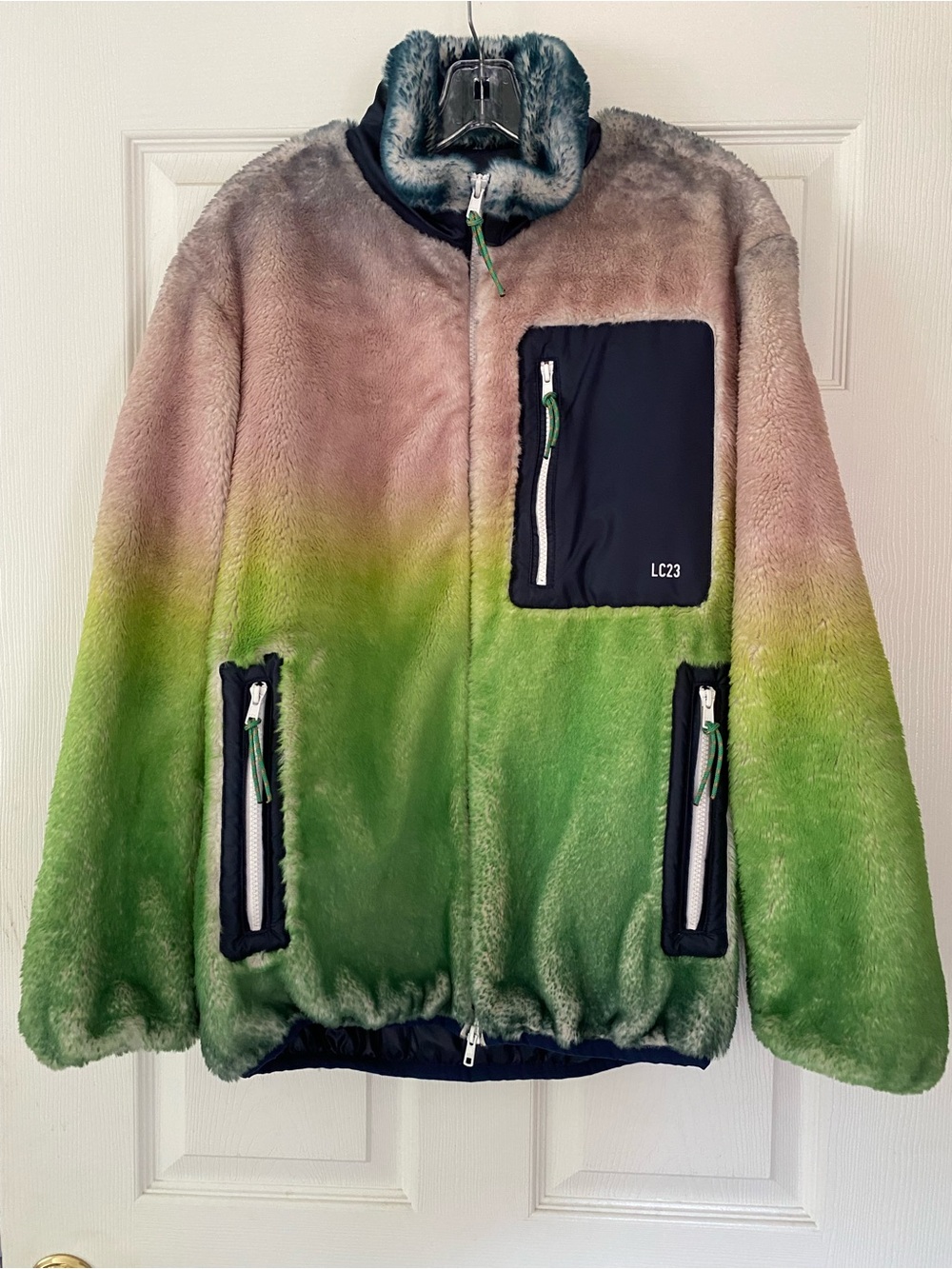 LC23 Faux Fur Gradient Jacket ASO Atypical Zahid Rare HTF Streetwear - Sz M - Picture 2 of 9